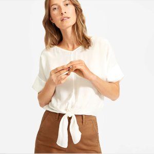 Everlane Cupro Tie Front Top